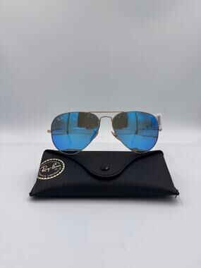 Ray-Ban RB3025 Aviator Matte Arista Blue Mirror Lens 58mm New With Box